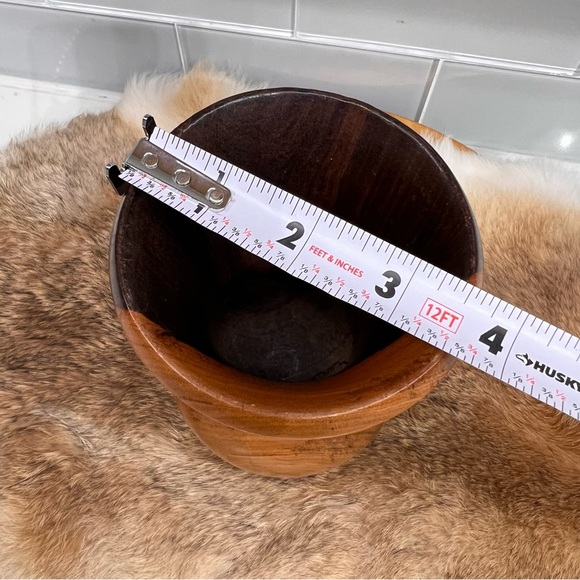 Hand Turned Two-toned Wood Bud Vase Smooth Finish 6” Tall - Picture 7 of 9